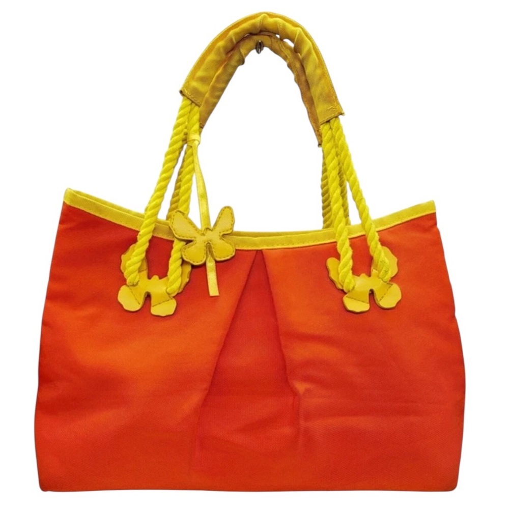 Escada Vibrant Orange and Yellow Tote Bag